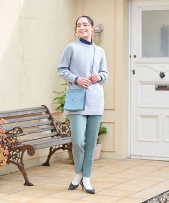 洗える　ウエストゴムセンタープレスパンツ