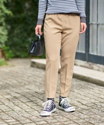 洗える　ウエストゴムセンタープレスパンツ