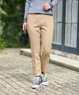 洗える　ウエストゴムセンタープレスパンツ