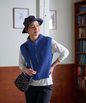 ＜CARA O CRUZ (Women)＞ジップアップニットベスト【セットアップ】