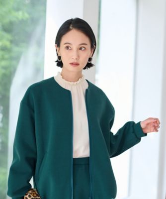 ＜CARA O CRUZ (Women)＞洗えるノーカラージャケット【セレモニー】【セットアップ】