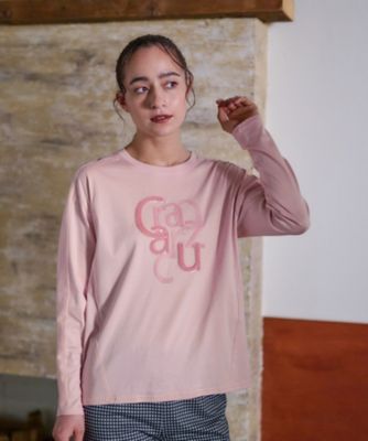 洗える　スパンコール刺繍ロゴＴシャツ