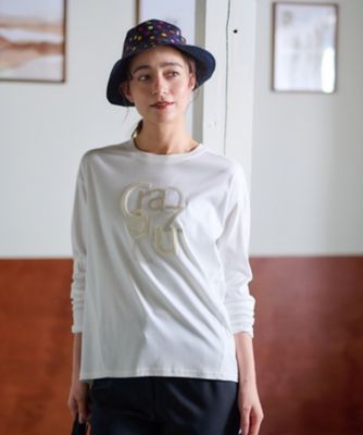 洗える　スパンコール刺繍ロゴＴシャツ