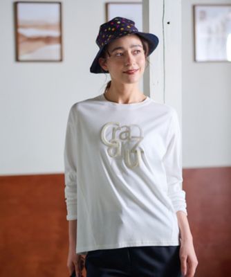 洗える　スパンコール刺繍ロゴＴシャツ