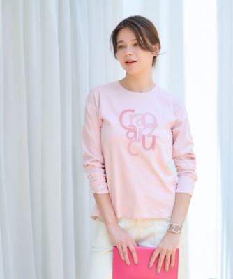洗える　スパンコール刺繍ロゴＴシャツ