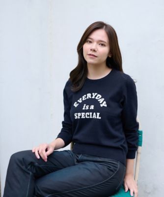 ＜CARA O CRUZ (Women)＞洗える　ロゴニット【ＣｏＣ　ｂｙ　ＣＡＲＡ　Ｏ　ＣＲＵＺ】