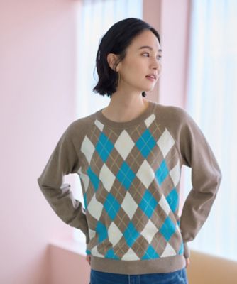 ＜CARA O CRUZ (Women)＞洗える　アーガイルニット【ＣｏＣ　ｂｙ　ＣＡＲＡ　Ｏ　ＣＲＵＺ】