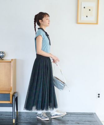 洗える　バイカラーボウタイフレンチスリーブトップス