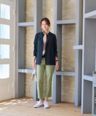 洗える　袖シャーリングジャケット