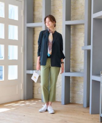 洗える　袖シャーリングジャケット