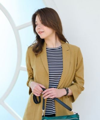 洗える　袖シャーリングジャケット
