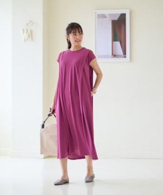 洗える　フレンチスリーブのワンピース