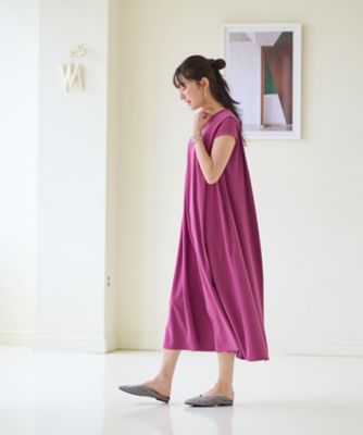 洗える　フレンチスリーブのワンピース