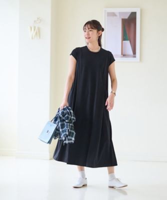 洗える　フレンチスリーブのワンピース