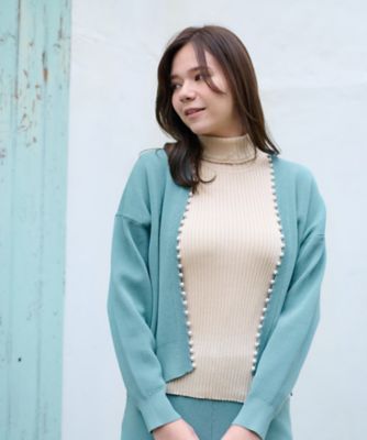 ＜CARA O CRUZ (Women)＞洗える　パール調パーツ使いカーディガン【ＣｏＣ　ｂｙ　ＣＡＲＡ　Ｏ　ＣＲＵＺ】【セットアップ】