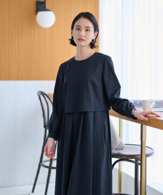 ＜CARA O CRUZ (Women)＞洗える　切替ワンピース【セレモニー】【ＣｏＣ　ｂｙ　ＣＡＲＡ　Ｏ　ＣＲＵＺ】