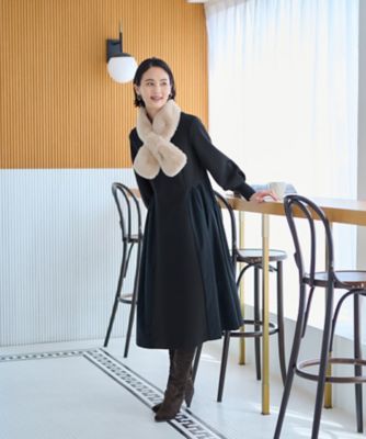 ＜CARA O CRUZ (Women)＞洗える　異素材ＭＩＸダンボールニットワンピース【セレモニー】