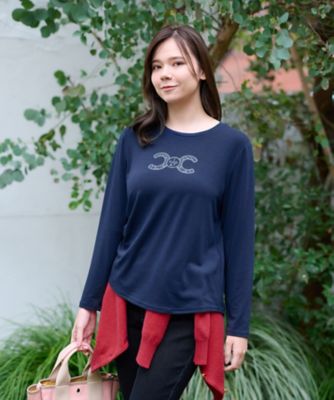 CARA O CRUZ / キャラ・オ・クルス 洗える ラグランスリーブのロゴTシャツ 洗える ラグランスリーブのロゴTシャツ|キャラ・オ・クルス