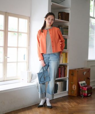 CARA O CRUZ / キャラ・オ・クルス ノーカラーブラウス【セットアップ】 ノーカラーブラウス【セットアップ】 | CARA O CRUZ (Women