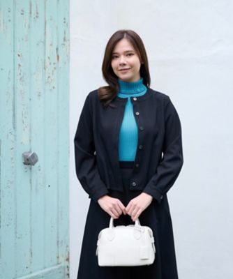 90s/Vintage/日本製★CARA O CRUZ/キャラオクルス★肩パッド/襟付きセーター/長袖ウールブラウス【9/ivory】 90s/Vintage/日本製 CARA O CRUZ/キャラオクルス 肩パッド/襟付き