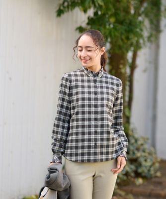 ＜CARA O CRUZ (Women)＞洗える　グレンチェックフリルブラウス【ＣｏＣ　ｂｙ　ＣＡＲＡ　Ｏ　ＣＲＵＺ】