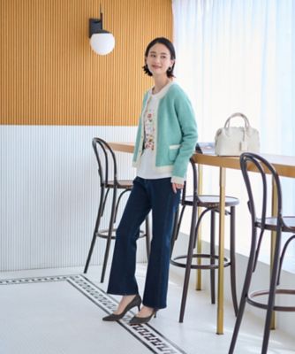 【あったか】裏起毛のデニムジャージパンツ