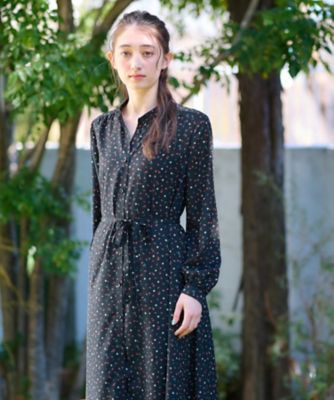 洗える　ベルト付き小花柄シャツワンピース【ＣｏＣ　ｂｙ　ＣＡＲＡ　Ｏ　ＣＲＵＺ】