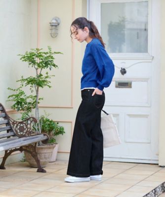 洗える　ストレッチワイドデニム