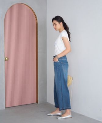 【人気】裾断ち切り　クロップドデニム