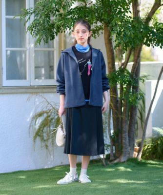ウエスト伸縮フレアスカート