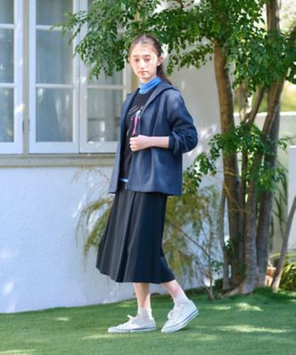 ウエスト伸縮フレアスカート