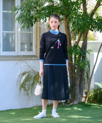ウエスト伸縮フレアスカート