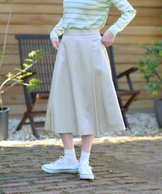 ウエスト伸縮フレアスカート