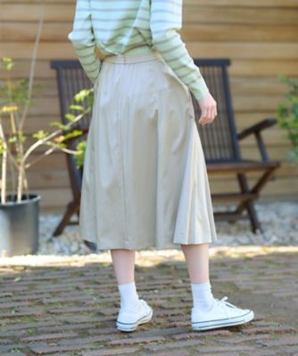 ウエスト伸縮フレアスカート