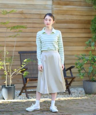 ウエスト伸縮フレアスカート