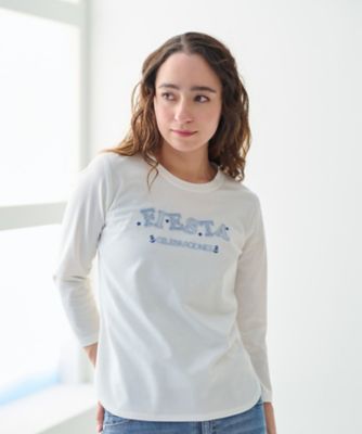 洗える　スパンコール刺繍のロゴＴシャツ