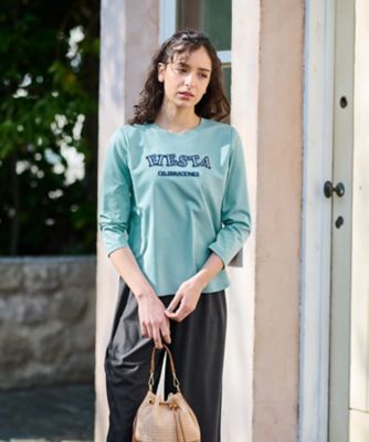 洗える　スパンコール刺繍のロゴＴシャツ