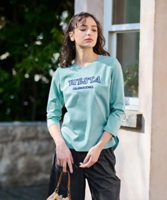 洗える　スパンコール刺繍のロゴＴシャツ