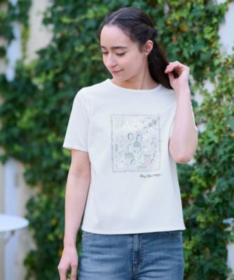 洗える　スパンコール刺繍の旅Ｔシャツ