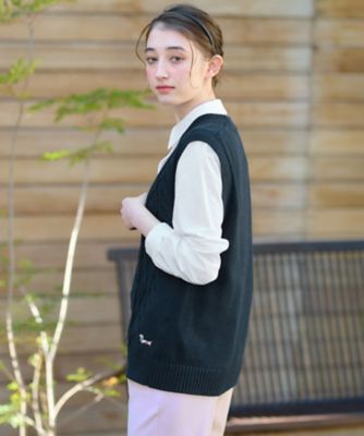 洗える アランニットベスト | CARA O CRUZ (Women)/キャラ・オ・クルス