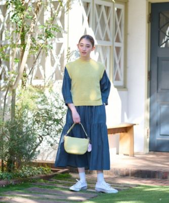 洗える　デニムティアードワンピース