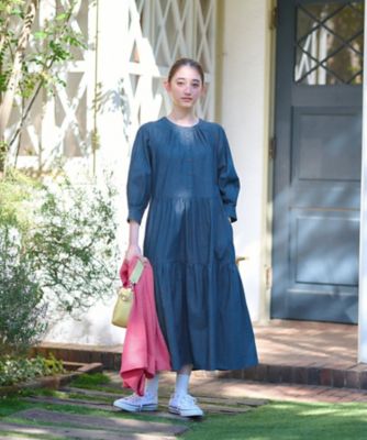洗える　デニムティアードワンピース