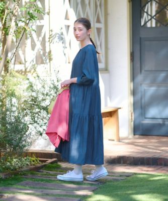 洗える　デニムティアードワンピース