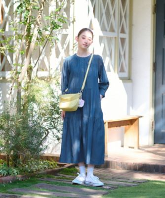 洗える　デニムティアードワンピース