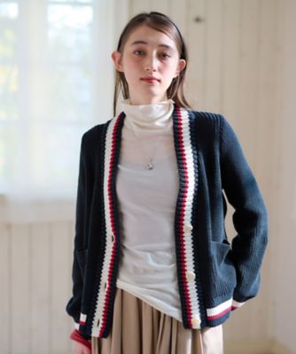 美品♡配色ラインカーディガン 配色ラインカーディガン(M オフシロ): トップス｜Right-on公式