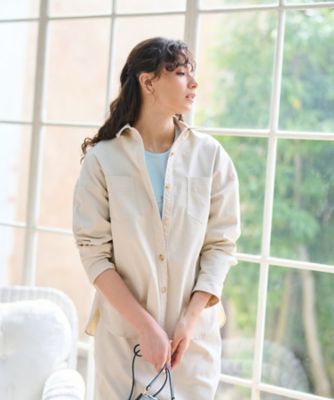 ＜CARA O CRUZ (Women)＞洗える　のびのびシャツ【セットアップ】