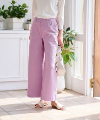 洗える　後ろウエストゴム　ワイドパンツ【セットアップ】