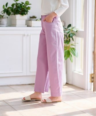 洗える　後ろウエストゴム　ワイドパンツ【セットアップ】