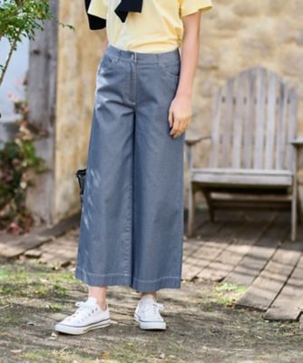 洗える　後ろウエストゴム　ワイドパンツ【セットアップ】