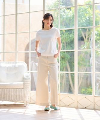 洗える　後ろウエストゴム　ワイドパンツ【セットアップ】